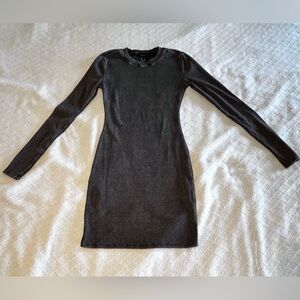 Distressed Grey Long Sleeve Shirt Body Dress size small